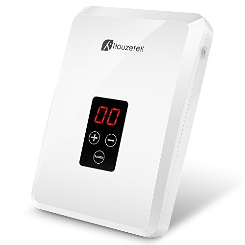 Depuratore d'Acqua, Houzetek Purificatore d'Aria 9W Generatore di Ozono Silenzioso,Disinfettante Per Frutta, Verdura e Acqua,Timer LCD,Bianco