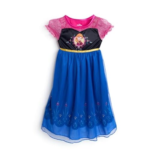 Disney Girls' Frozen Fantasy Gown Nightgown, HAPPY ANNA 2, 4T