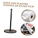 SEWOART Black Iron Vintage Paper Towel Holder Rustic Industrial Freestanding Design Space Saving Kitchen and Bathroom Tissue Holder Heavy Duty Cast Iron Construction Versatile