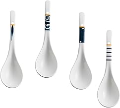 SECFOU 4 Pçs Colher Colher De Sopa Japonesa Colheres De Aperitivo Colheres De Sobremesa Talheres De Páscoa Talheres De Pimentão Coreano Concha De Mingau Colher De Comida Colher De Mingau