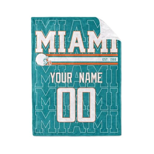 Image of ANTKING Miami Throw Blanket for Men Women Boy Custom Name and Number Gifts
