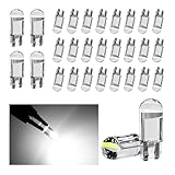 Augeny 30 PCS 6000K Car LED Light Bulbs, 12V Ultra Bright Error Free Interior Bulbs for Car Dome License Plate Map Door Courtesy Light, T10 COB LED Car Interior Tail Cab Lights Bulb (White)