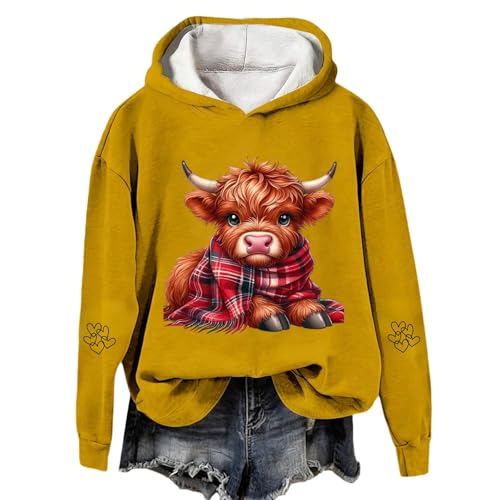 Sweat à capuche imprimé vache et style western | Haut polaire graphique