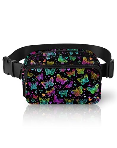Image of Butterfly Fanny Pack Lightweight Belt Bag Fashion Waist Pouch | Waterproof, crossbody bags for women, sports, running, traveling, hiking