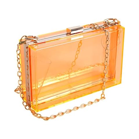 WJCD Damen-Clutch, transparent, Acryl Cover