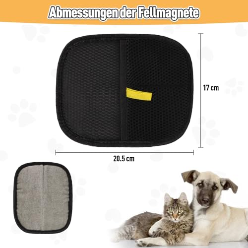 Kaempe 2 Stück Fellmagnet,Fingerlose Tierhaarentferner Handschuh für Reinigung von Pet Hair und die Fellpflege, Kleidung Sofa Remover,Haustierhaar-entferner Glattes Gesundes Katzen und Hundefell