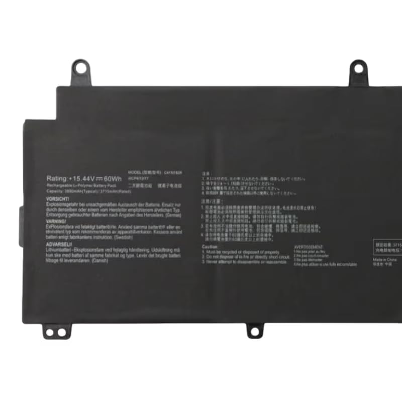 HXPKH C41N1828 Laptop Battery for AS ROG Zephyr S GX531 GX531G GX531GW GX531GV GX531GWR GX531GX GX531GXR Series Notebook 0B200- 03020200 0B20003020200 4ICP4/72/77 15.44V 60Wh 3890mAh HXPKH C41N1828 Laptop Battery for AS ROG Zephyr S GX531 GX531G GX531GW GX531GV GX531GWR GX531GX GX531GXR Series Notebook 0B200- 03020200 0B20003020200 4ICP4/72/77 15.44V 60Wh 3890mAh