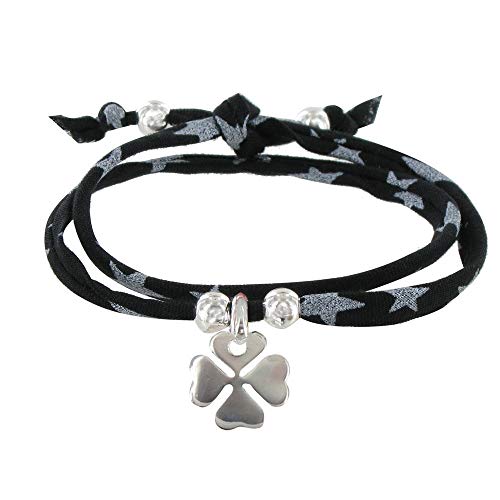 Bracelet double tour étoiles argent 925 pour look casual