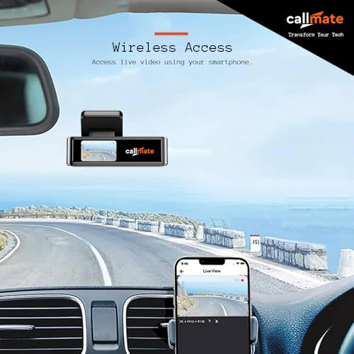 Image of CALLMATE Road Master 2K Ultra HD Dashboard Camera, 1.47 inch IPS Display, (G-Sensor, Built in Speaker, TF Card Slot) with Easy Installation (App Control, 140 Wide Angle Lens) Support Upto 256 GB