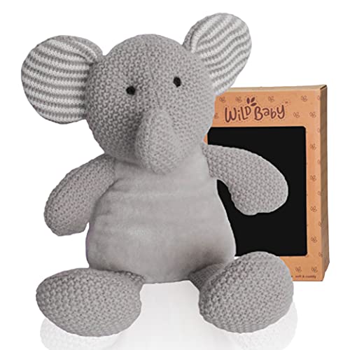 WILD BABY Elephant Microwaveable Stuffed Animal - Heatable Plush Pal with Aromatherapy Lavender Scent for Babies and Kids - 12"