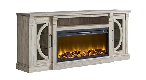 Crescent TV Stand with Fireplace for 80-Inch TV