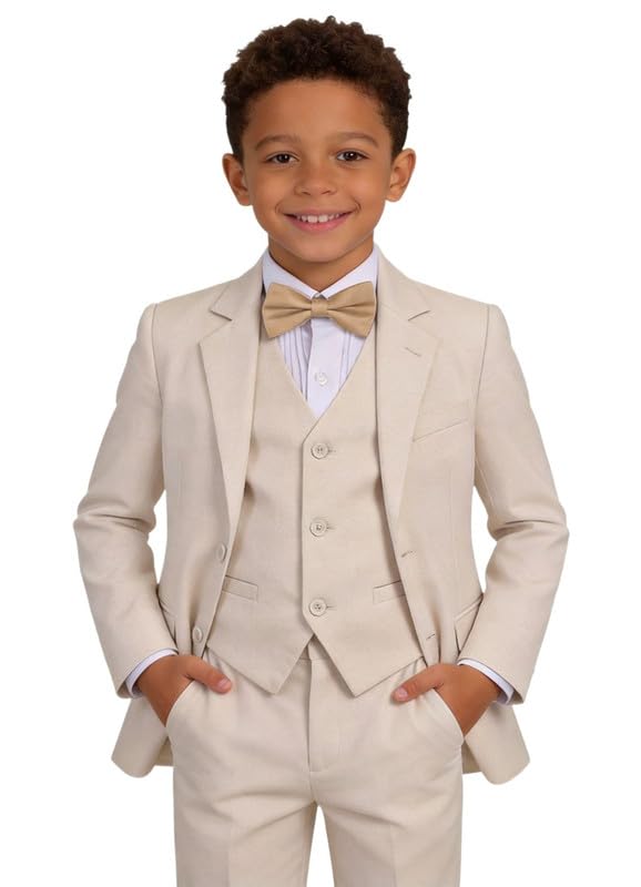 Image of Boys Suit for Kids Formal Slim Fit Tuxedo Suits Ring Bearer Outfit