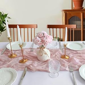 Pink Easter Cheesecloth Table Runner, 10FT Dusty Pink Gauze Table Runner for Girl Baby in Bloom Baby Shower Bridal Shower Decorations Tea Party Table Centerpiece Decorations Pink Easter Cheesecloth Table Runner 10FT Dusty Pink Gauze Table Runner for Girl Baby in Bloom Baby Shower Bridal Shower Decorations Tea Party Table Centerpiece Decorations