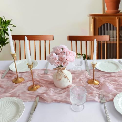 Pink-Easter-Cheesecloth-Table-Runner-10FT-Dusty-Pink-Gauze-Table-Runner-for-Girl-Baby-in-Bloom-Baby-Shower-Bridal-Shower-Decorations-Tea-Party-Table-Centerpiece-Decorations Pink Easter Cheesecloth Table Runner 10FT Dusty Pink Gauze Table Runner for Girl Baby in Bloom Baby Shower Bridal Shower Decorations Tea Party Table Centerpiece Decorations