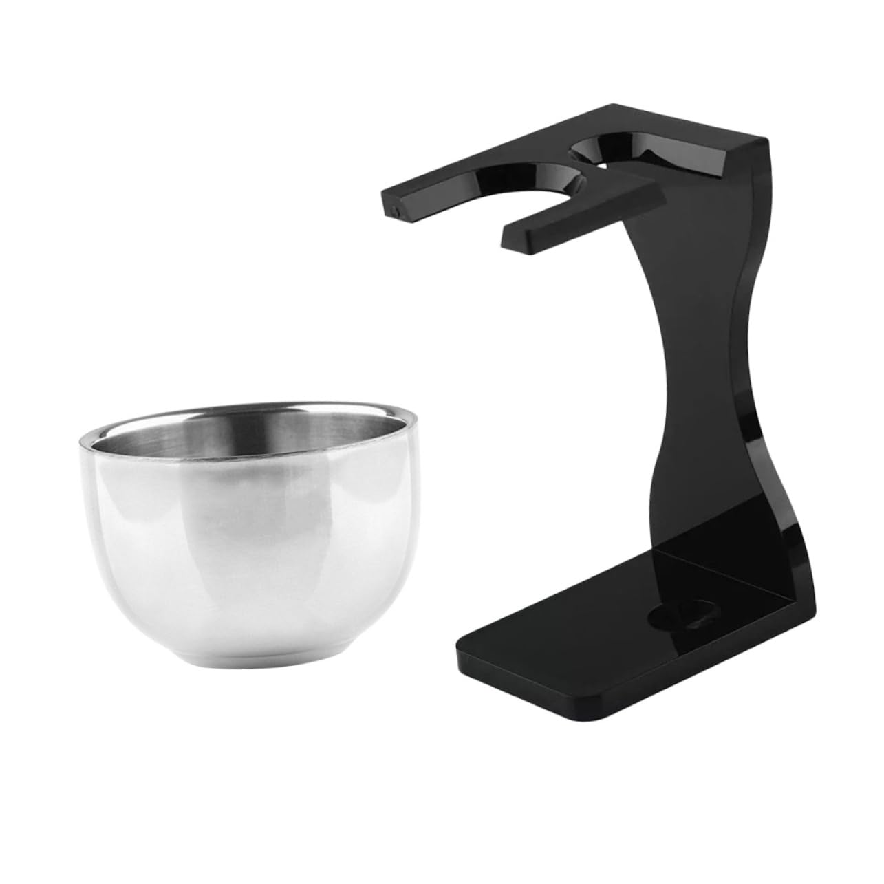 Ipetboom 2-piece Beard Set Razor Kit for Men Shaving Brush Holder Bowl Razor Stand Shaving Cream Brush and Bowl