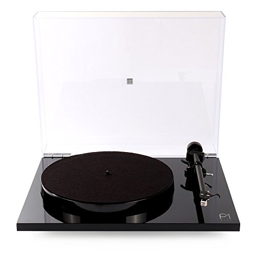 REGA Tocadiscos giratoria con etapa de fono incorporada y tapa cerrada 40cm x 45cm x 12cm Negro