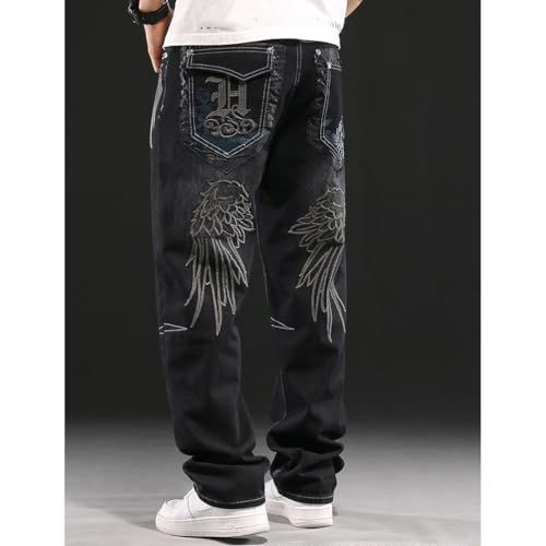 Men's Baggy Jeans Y2k Straight Leg Oversized Skateboard Denim Pants Streetwear Dance Jeans2