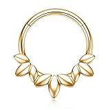 AROWRO Helix Rook - Pendientes de aro para nariz, 16 g, 8 mm, 10 mm, acero quirúrgico, para lóbulo, cartílago, tragus, piercing para tabique, Metal, No es una piedra preciosa