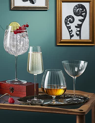 Luigi Bormioli Optica Champagne Flutes 4 x 210ml Crystal Wine Glasses, Dishwasher Safe - Image 3