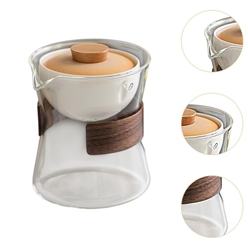 Tetera de vidrio Gong Fu de 210 ml con tapa naranja transparente Qectial 4