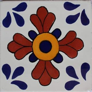 2x2 36 pcs Blue Seville Talavera Mexican Tile