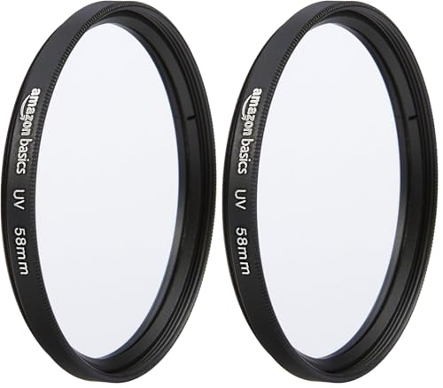Image of Amazon Basics UV Protection Camera Lens Filter, Scratch Resistant, Photography Filter, Lens Protection, 58mm (Pack of 2)