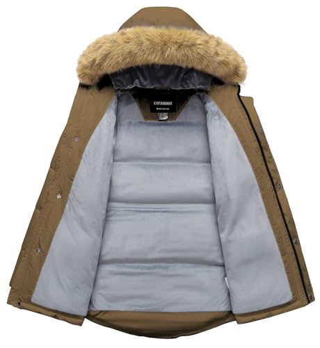 Boy's Winter Coat Waterproof Kids Puffer Jacket Thicken Parka Fleece Lined Bubble Ski Snow Outerwear with Fur Hood3