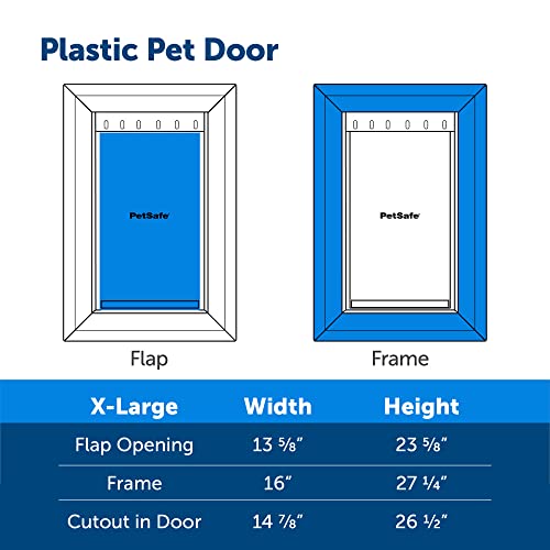 Petsafe Never Rust Dog And Cat Door,X-Large,For Pets Up To 220 Lb,Paintable,Easy Diy Installation,Closing Panel Included,Install In Interior And Exterior Doors Or Walls,Durable,Adjustable Flap #TOP4