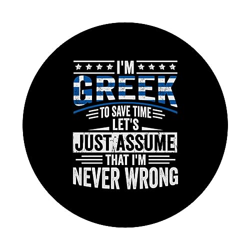 Greek Roots Outfit Funny Greece Heritage For Men PopSockets Swappable PopGrip, Black - Image 3