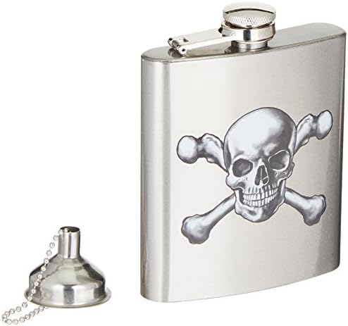 Spoontiques Hip Flask, "Skull and Crossbones"