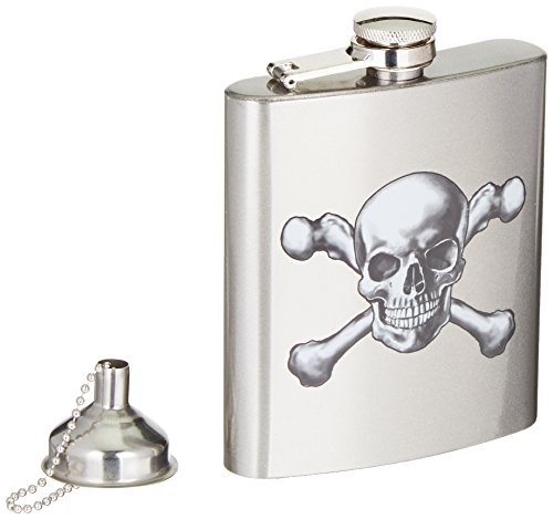 Spoontiques Hip Flask, "Skull And Crossbones" #TOP6