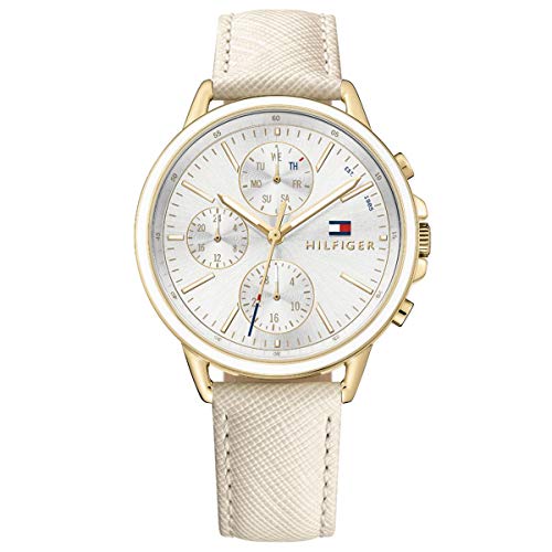 Tommy Hilfiger Reloj Analógico De Cuarzo Multifunción Para Mujer Con Correa En Piel Beige - 1781790 Tommy Hilfiger Reloj Analógico De Cuarzo Multifunción Para Mujer Con Correa En Piel Beige - 1781790