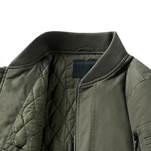 DGHM-JLMY Men's Autumn Winter Padded Jacket Stylish Lightweight Bomber Jackets Casual Cotton Multi Pocket Cotton Warm Coat3