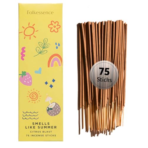 Folkulture Incense Stick for Home | Pack of 75 (8) Incense Sticks for Meditation & Spiritual Practice | Organic Insence Aromatherapy Inscents-Sticks | Inscent Stick for Gifts for Women
