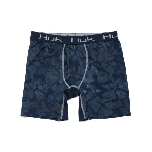 Huk Men's Current Camo Boxer Brief | Dry Fit Camo Boxers With Anti-Microbial Treatment, Pei, 2X-Large