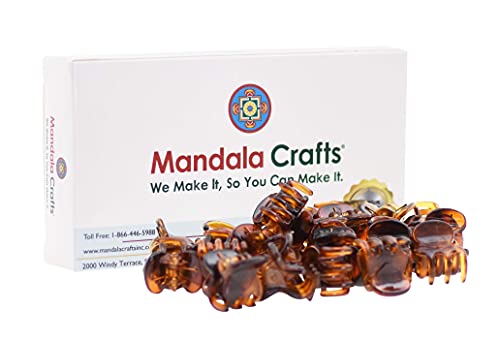 Mandala Crafts 48 Pcs Plastic Small Hair Clips For Women - Girls Mini Hair Clips - Tiny Hair Clips Small Claw Clips For Hair Brown #TOP3