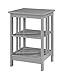 Convenience Concepts Mission End Table with Shelves, Gray