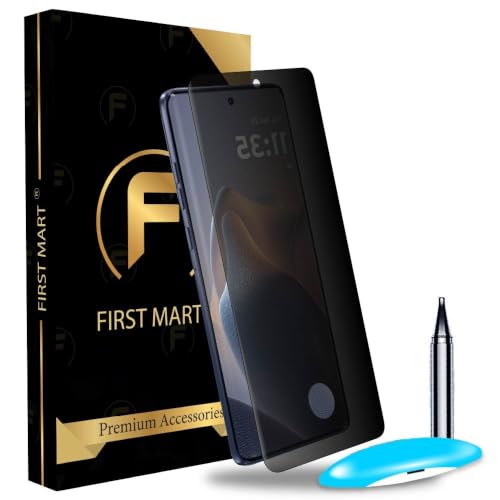 Image of FIRST MART UV Privacy Tempered Glass for Motorola Edge 60 Fusion | Anti-Spy 9H Curved Screen Protector, Edge-to-Edge, Case-Friendly | 1 Pack