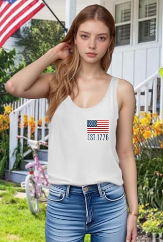 Image of Ithalt Womens American Flag Shirts 4th of July Outfits USA T-Shirt Patriotic Tank Shirt Fourth of July Sleeveless Tops