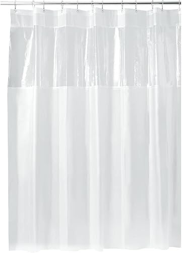 Miniatura 3 de iDesign - Forro de ducha de plástico EVA para maestros, invitados, baño de niños, 72 x 72 pulgadas, escarcha y transparente