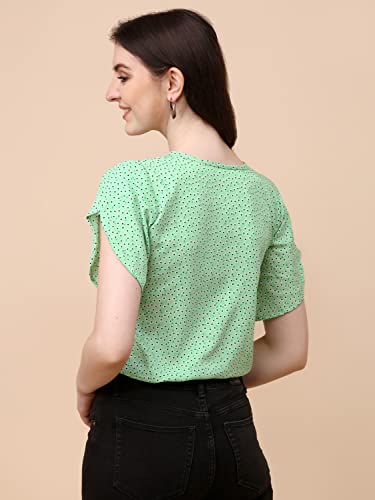 Image of Wedani Women's Casual Short Sleeves Round Neck Foral Regular Fit Top