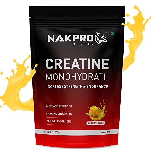 Image of NAKPRO PLATINUM 100% Whey Protein Isolate & MICRONIZED CREATINE MONOHYDRATE (Unflavoured, 250 g) & MICRONIZED CREATINE MONOHYDRATE (Fruit Punch, 250 g)
