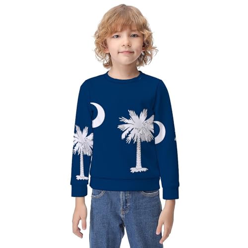 South Carolina State FlagChildren's Casual Pullover Sweatshirt Loose Fit8-10Y