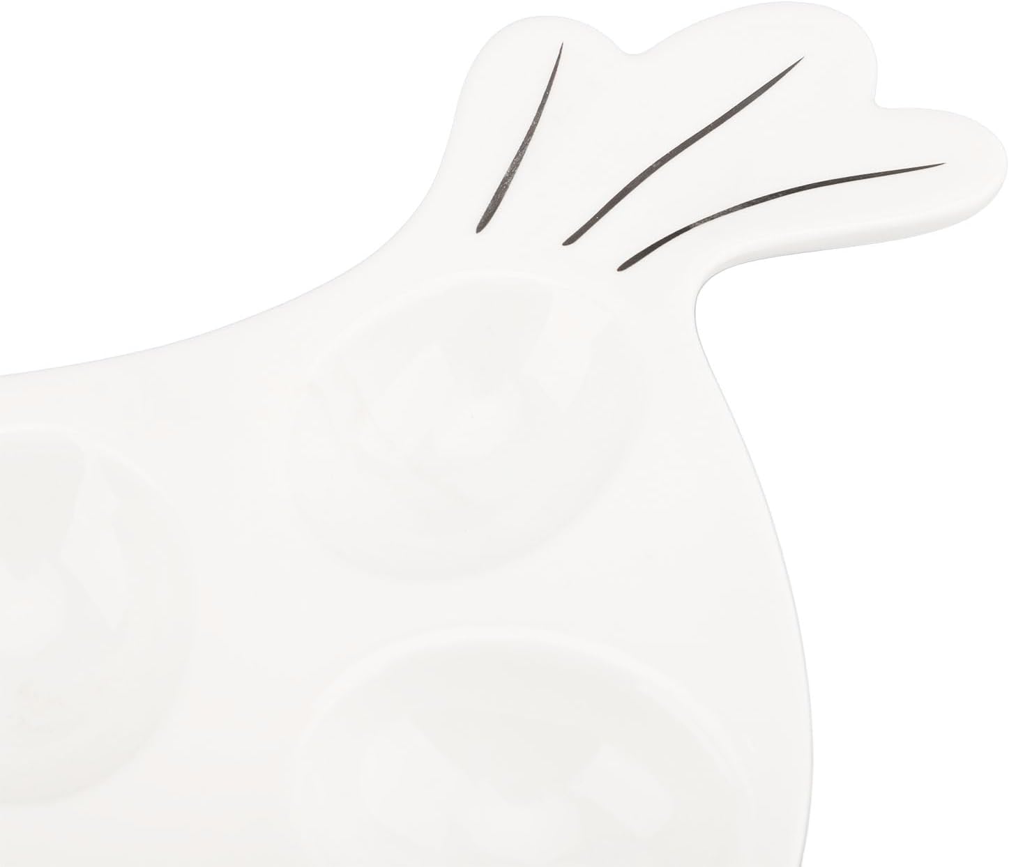 8 Holes Deviled Egg Platter, Cute Chicken Shaped Ceramic Dish Egg Tray Holder for Holiday Party and Home Kitchen