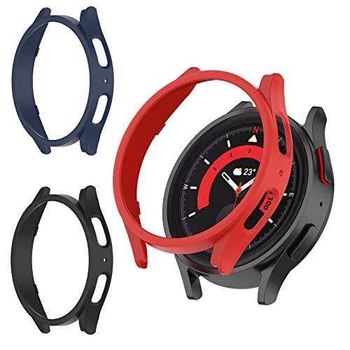 Custodia protettiva compatibile con Samsung Galaxy Watch 5 Pro 45 MM PC flessibile antigraffio 45 mm blu+rosso+nero