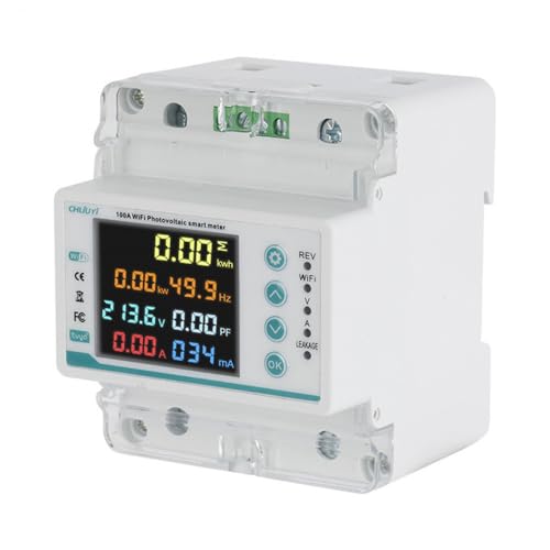 WiFi 100A Contatore di Energia Monofase Intelligente con Richiusura Automatica, Monitor di Energia Prepagata Bidirezionale, Protettore di Tensione e Corrente