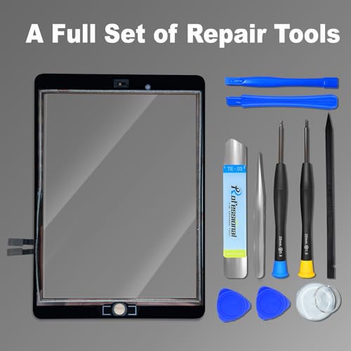 NB+ Touchscreen Digitizer für iPad 9 Display 10,2 Zoll, iPad 2021(A2602 A2603 A2604 A2605) Generation, mit Werkzeug Set, mit Vorab klebender(Schwarz)