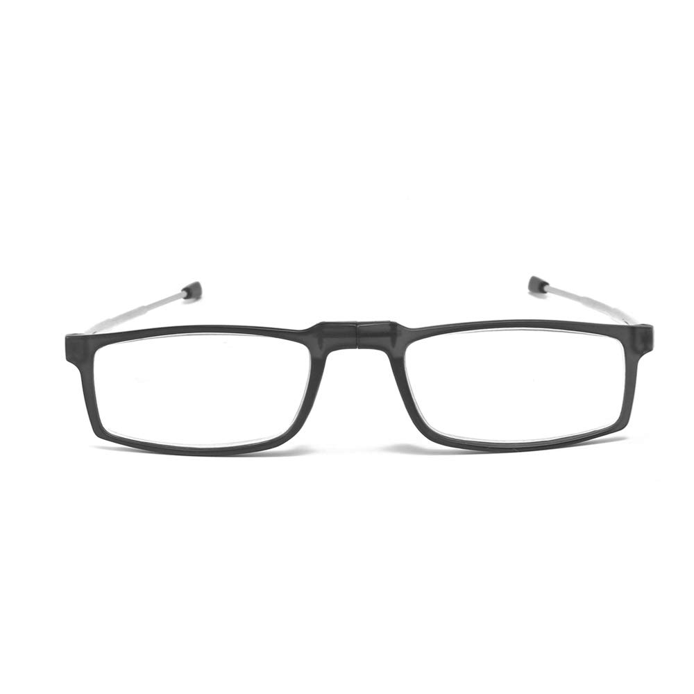 KoKoBin Pieghevole Anti Luce Blu Occhiali da Lettura Per uomo e donna con fionda specchio telescopico gambe con una scatola portatile Per viaggiare (grigio, 2.0)