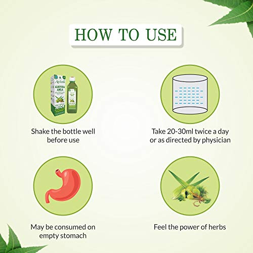 Axiom Jeevanras Aloe Vera + Amla Juice | Ayurvedic Juice for Glowing Skin | Helpful for Acne and Metabolism | Improves Skin Health | For Holistic Skin & Hair care | 100% Ayurvedic - 1000mL