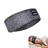 睡眠用イヤホン ヘッドバンド【Bluetooth5.3 & 薄型スピーカー】アイマスク ワイヤレスヘッドホン 音楽ヘアバンド 痛くない防音イヤーマフ スポーツ ランニング用 快眠グッズ 洗える 男女兼用 プレゼント(Gray)